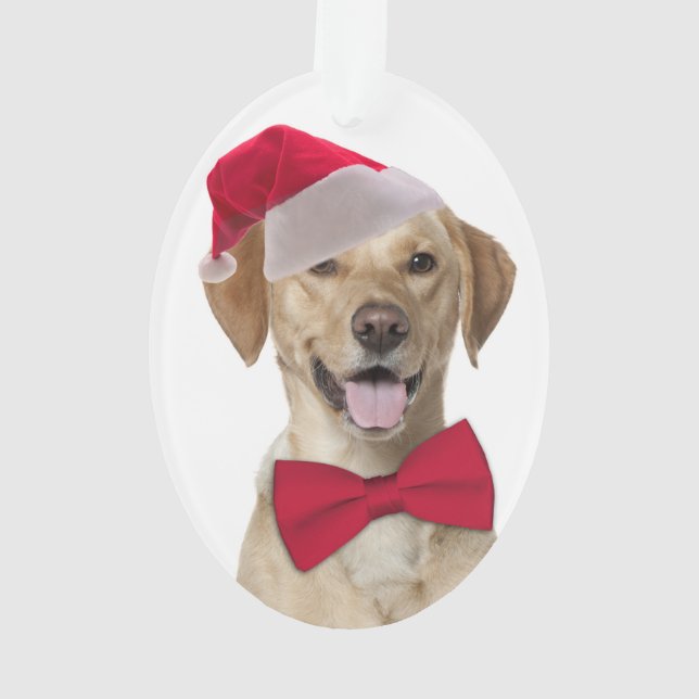Santa Lab Christmas Ornament (Back)