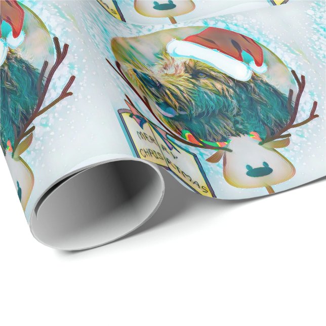 Santa Labradoodle Christmas gift paper (Roll Corner)