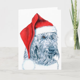 Santa Labradoodle Greeting Cards