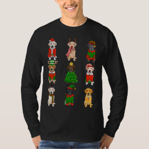 Santa Labrador Christmas Tree Lights ELF Reindeer T-Shirt