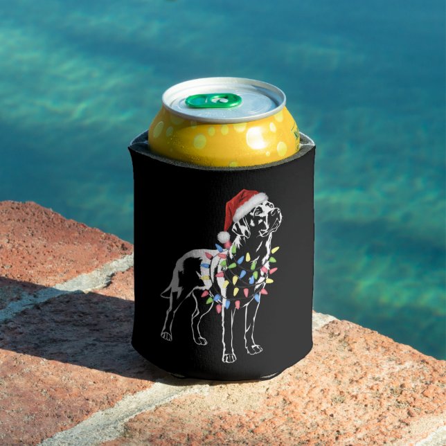 Santa Labrador Retriever Christmas Light Dog Lover Can Cooler (In Situ Pool)