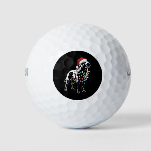 Santa Labrador Retriever Christmas Light Dog Lover Golf Balls
