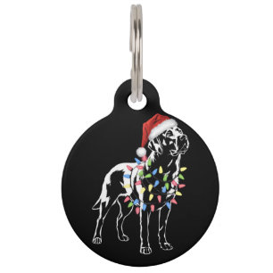 Santa Labrador Retriever Christmas Light Dog Lover Pet Tag