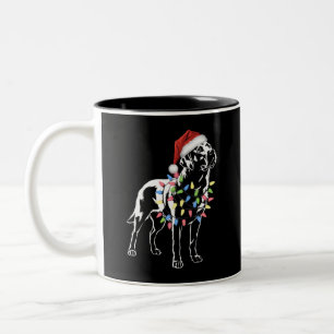 Santa Labrador Retriever Christmas Light Dog Lover Two-Tone Coffee Mug