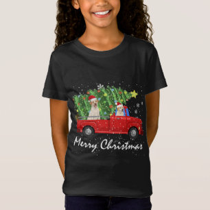 Santa Labrador Retriever Riding Red Truck Merry Ch T-Shirt