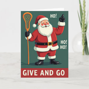 Santa Lacrosse Give And Go Card