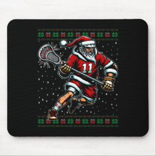 Santa Lacrosse Ugly Christmas Sweater Mouse Mat