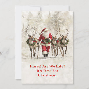 Santa Late Christmas Card