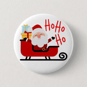 Santa Laughing Christmas 6 Cm Round Badge