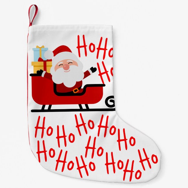 Santa Laughing Christmas Small Christmas Stocking (Front)