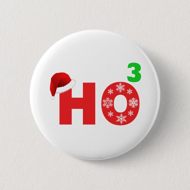 santa laughs at christmas 6 cm round badge (Front)