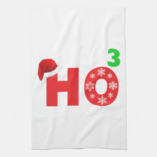 santa laughs at christmas tea towel