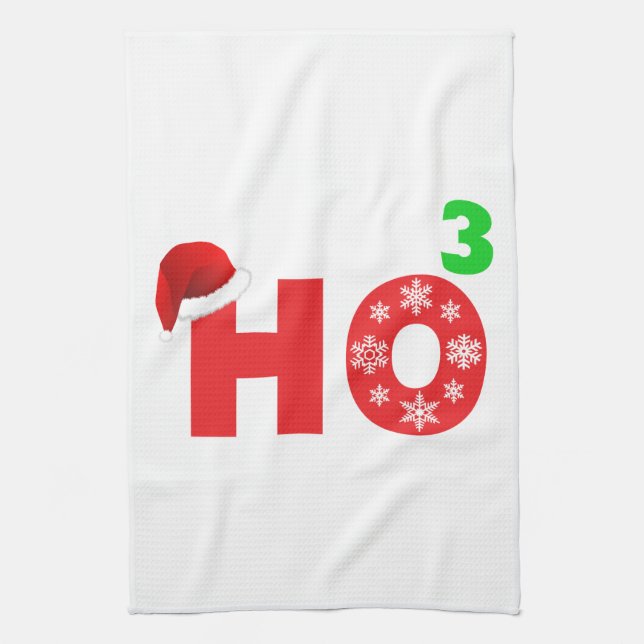 santa laughs at christmas tea towel (Vertical)