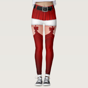 Santa Leggings Funny Christmas Costume Leggings