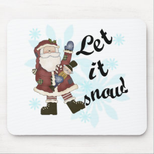 Santa Let it Snow T-shirts and Gifts Mouse Mat