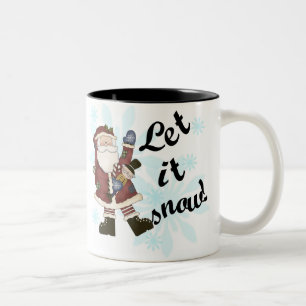 Santa Let it Snow Two-Tone Coffee Mug