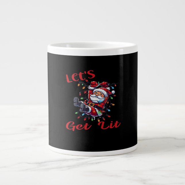 Santa - Let's Get Lit  Large Coffee Mug (Front)