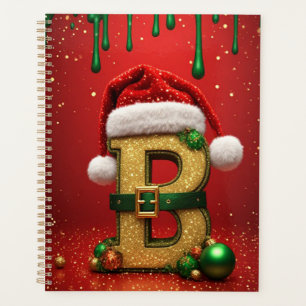 Santa Letter B With Evergreen Christmas Details 🎄 Planner