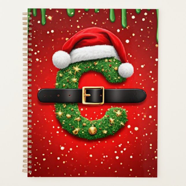 Santa Letter C With Christmas Wreath Decor 🎁 Planner (Front)