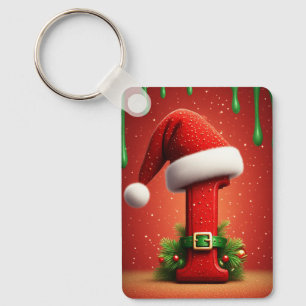 Santa Letter I With Christmas Ornament Style 🎄 Key Ring