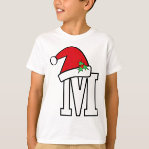 Santa Letter M Cute Christmas Monogram Spell Gift T-Shirt