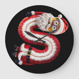 Santa letter S Large Clock