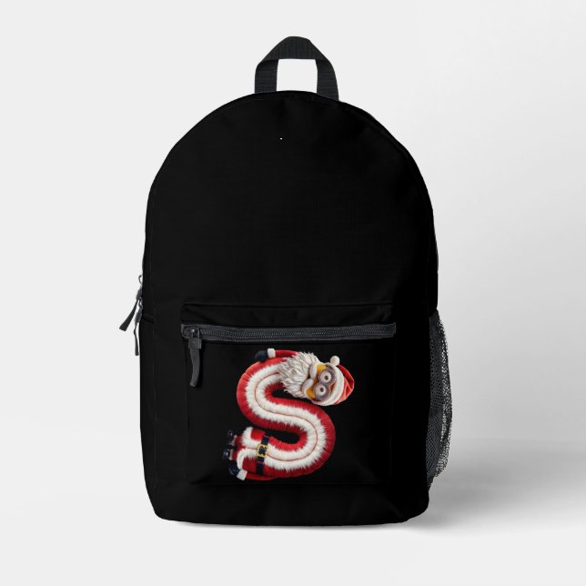 Santa letter S Printed Backpack (Front)