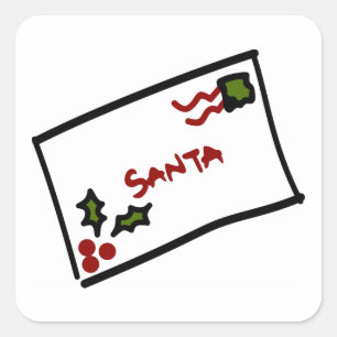 Santa Letter Square Sticker