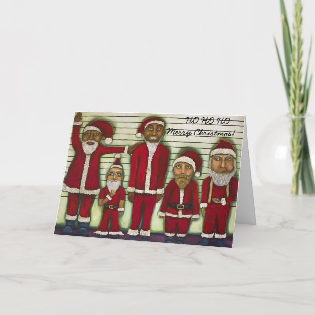 Santa Line Up Holiday Card (Front)