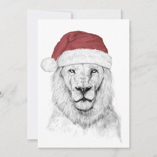 Santa lion II Holiday Card (Front)