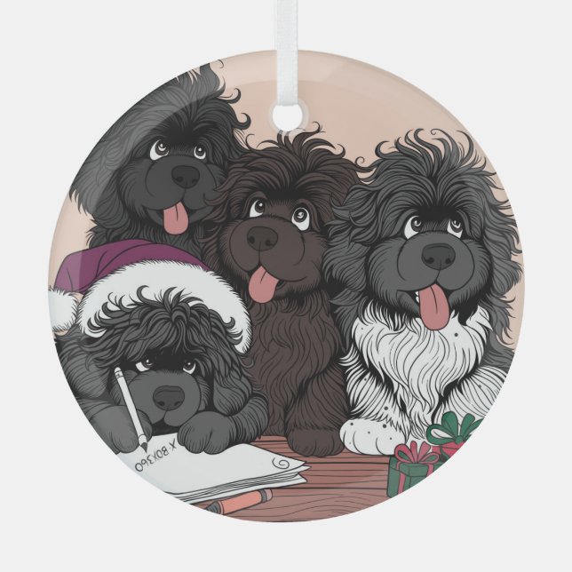 Santa List, checking it twice Glass Tree Decoration (Front)