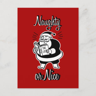 Santa List Naughty or Nice Christmas Postcard