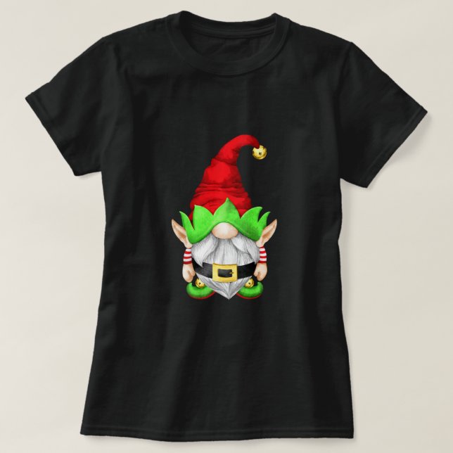 Santa Little Helper With Elf Ears Funny Christmas  T-Shirt (Design Front)