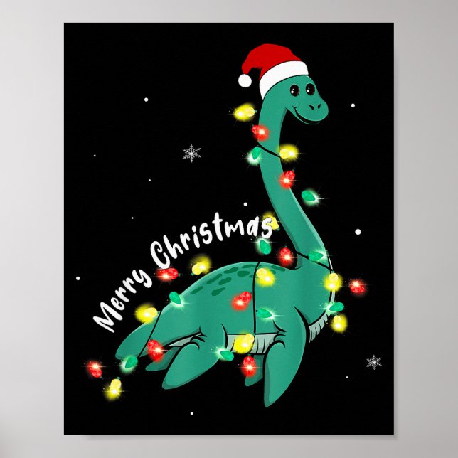 Santa Loch Ness Monster Christmas Nessie Boys Girl Poster (Front)