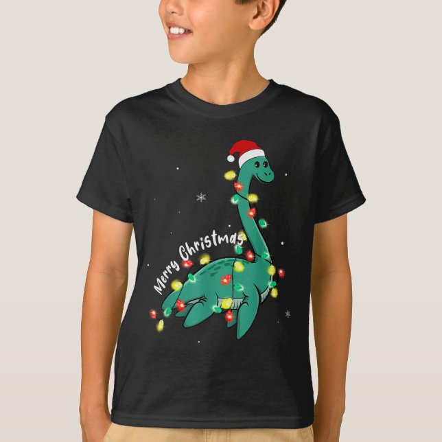 Santa Loch Ness Monster Christmas Nessie Boys Girl T-Shirt (Front)