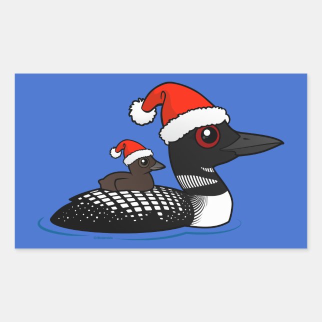 Santa Loon Rectangular Sticker (Front)