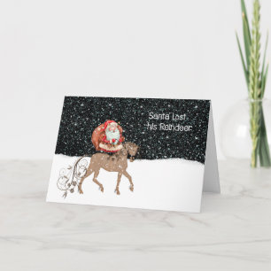 Santa Lost His Reindeer Christmas Card for Kids
