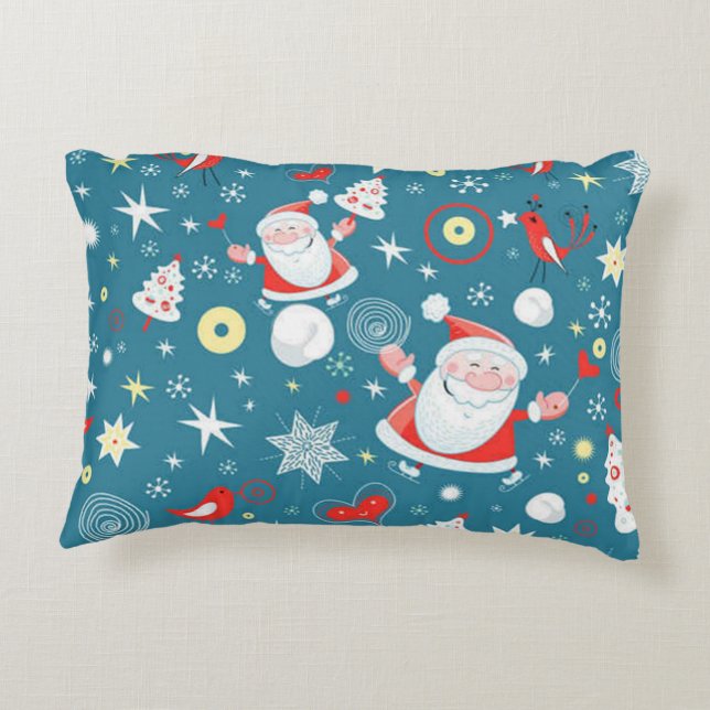 Santa Love Pattern Decorative Cushion (Back)