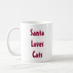 Santa Loves Cats Mug
