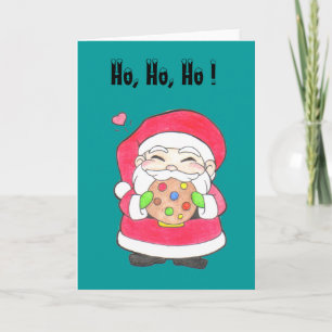 Santa Loves Cookies Greeting Card. Holiday Card