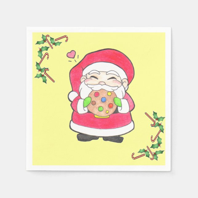 Santa Loves Cookies Napkins (Front)