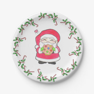 Santa Loves Cookies Paper Plates