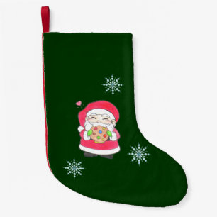 Santa Loves Cookies Small Christmas Stocking