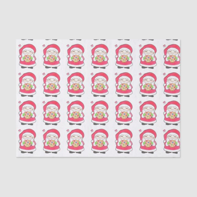 Santa Loves Cookies Tissue Paper (Front)