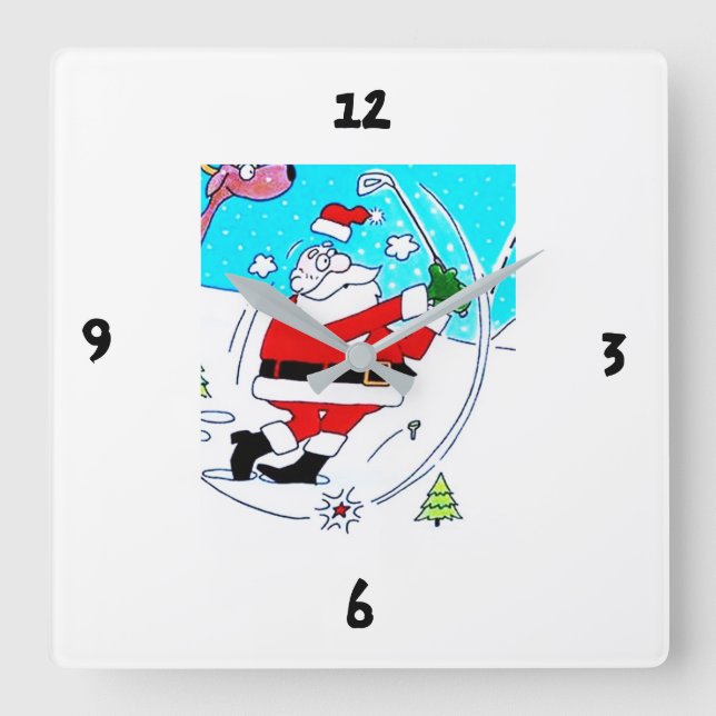 **SANTA LOVES GOLFING** CLOCK (Front)