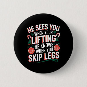 Santa Loves Leg Day Christmas Fitness - Uni-adults 6 Cm Round Badge