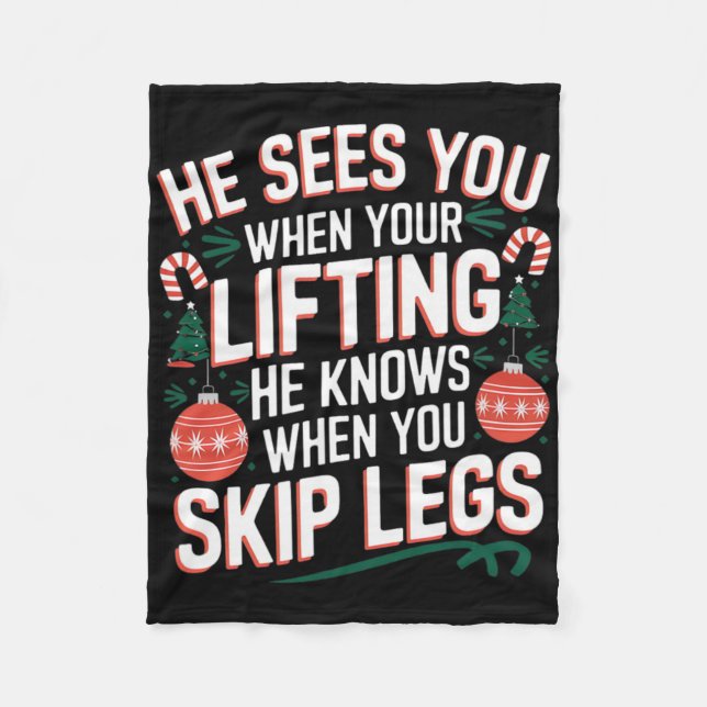 Santa Loves Leg Day Christmas Fitness - Uni-adults Fleece Blanket (Front)