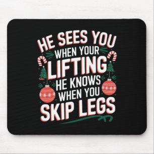 Santa Loves Leg Day Christmas Fitness - Uni-adults Mouse Mat