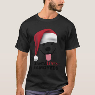 Santa Loves Samoyeds Puppy Dog T-Shirt