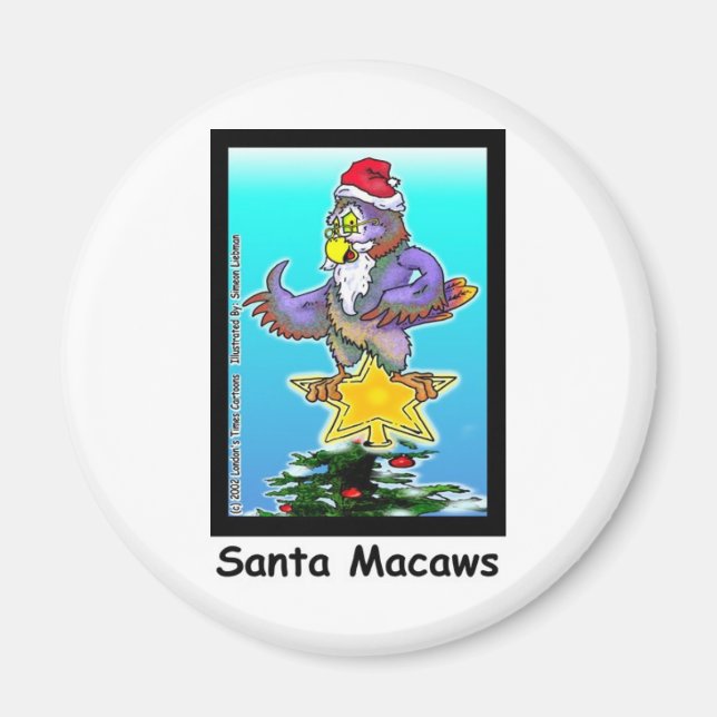 Santa Macaws Funny Christmas Gifts & Tees Magnet (Front)